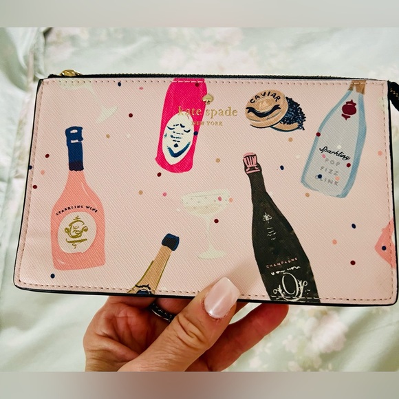 Kate Spade Champagne Print Lelia Wristlet ~ NWT